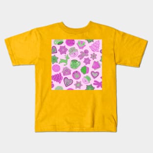 Pink Christmas Ginger cookies Kids T-Shirt